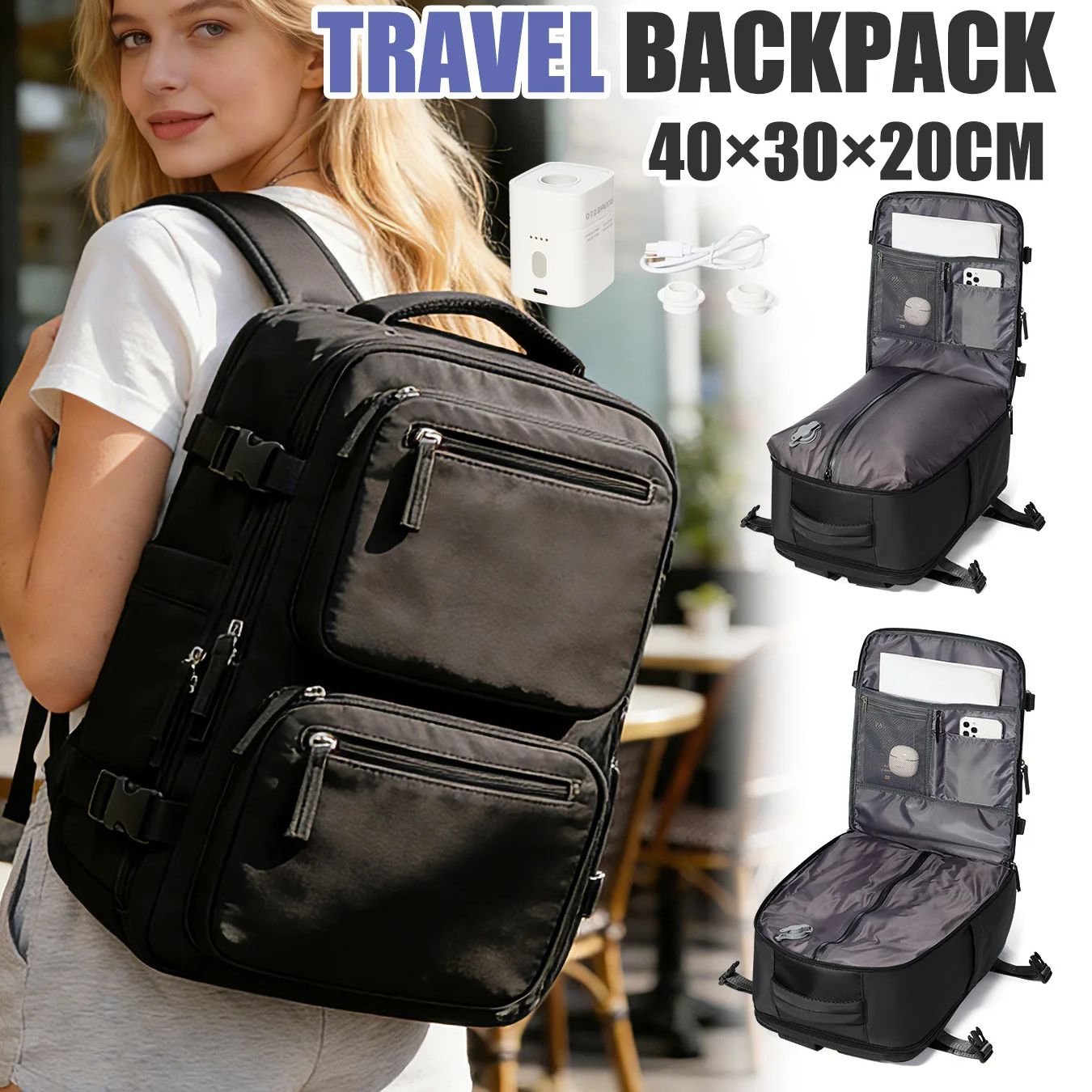 Drone Backpack - 여성용 백팩 펌프가 있는 진공 백팩